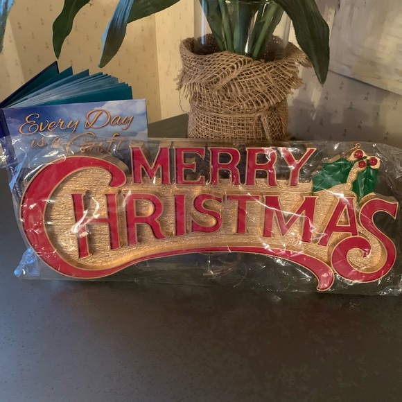 Vintage, NEW IN PLASTIC, MERRY CHRISTMAS, plastic wall decoration. 1960’s. - Picture 1 of 7